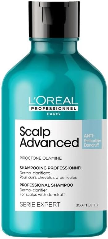 L'Oréal Professionnel Scalp Advanced Anti-Dandruff Dermo-Clarifier Shampoo, For Dry And Oily Scalps, Serie Expert, 300Ml