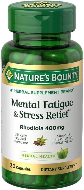 Nature'S Bounty Mental Fatigue And Stress Relief, Rhodiola Supplement, 400 Mg, Capsules, 30 Count