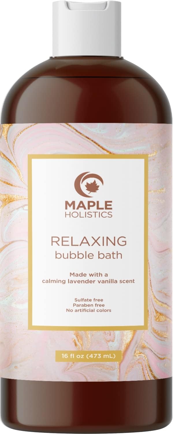 Luxurious Lavender Bubble Bath for Women - Sulfate Free Lavender Vanilla Bath Bubbles for Women Relaxing Bath Foam with Chamomile Calendula and Sage - Aromatherapy Bubble Bath Foaming Bath Oil for tub