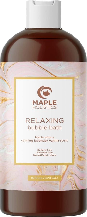 Luxurious Lavender Bubble Bath for Women - Sulfate Free Lavender Vanilla Bath Bubbles for Women Relaxing Bath Foam with Chamomile Calendula and Sage - Aromatherapy Bubble Bath Foaming Bath Oil for tub