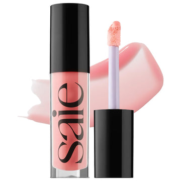 Saie Glossybounce - Hydrating Lip Gloss And Tinted Lip Oil Hybrid With Hyaluronic Acid & Jojoba Oil For Non-Sticky, Ultra-Shiny, Plump & Soft Lips - Everyday Makeup Essential - Burst (.17 Oz)