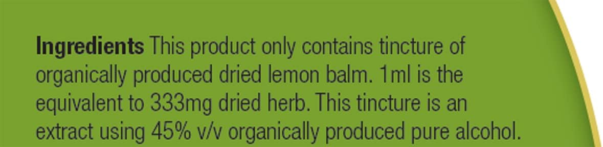 Organic Herbal Remedies, Lemon Balm Tincture, 100 ml : Amazon.co.uk: Health & Personal Care