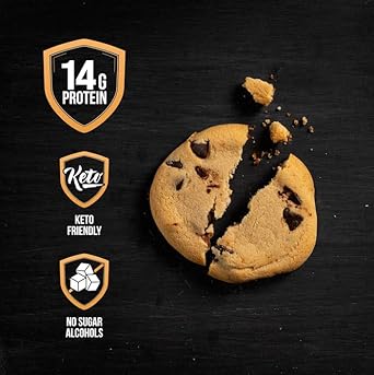 Jocko Fuel High Protein Snacks - Keto Friendly Protein Cookie With No Sugar Alcohol - 12 Pack Chocolate Chip Cookies With 14G Of Protein