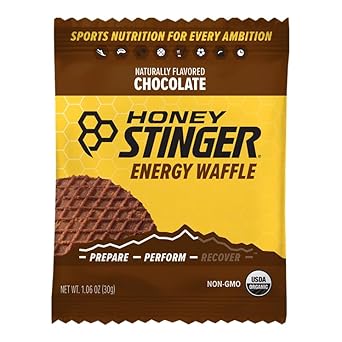 Honey Stinger Organic Chocolate Waffle | Energy Stroopwafel For Exercise, Endurance And Performance | Sports Nutrition For Home & Gym, Pre And Post Workout | Box Of 16 Waffles, 16.96 Ounce