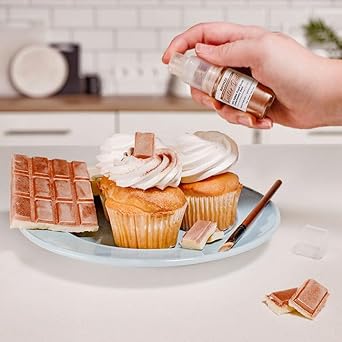 Luster Dust - Rose Gold (4G 1X Pump) | Edible Vegan Dust & Paint For Cake Decorating, Ice Cream, Desserts, Cocktails And Beverages By Bakell