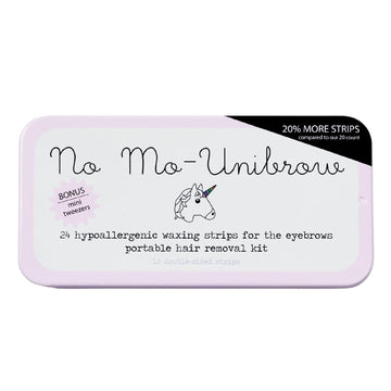 No Mo-Unibrow Hair Removal Waxing Kit: Wax Strips And Mini Tweezers For The Face And Brows, 24 Individual Strips. As Seen On Shark Tank!
