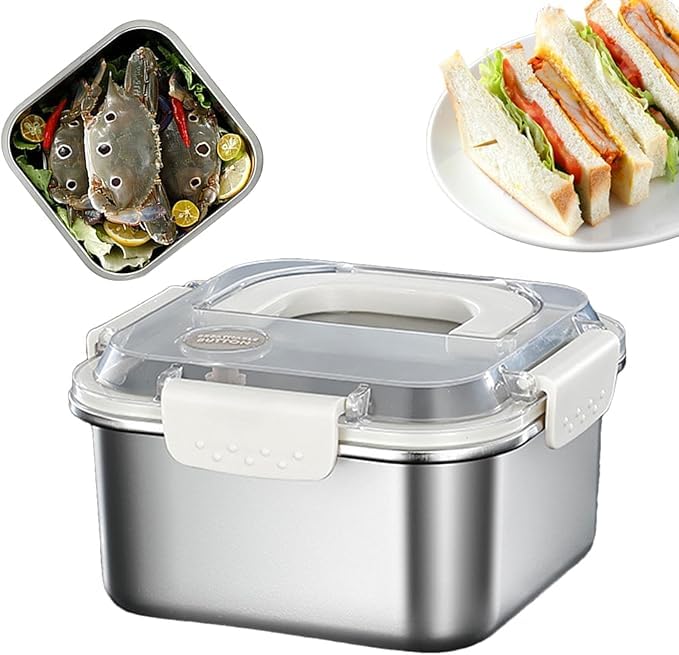 INFINIBYTE Stainless Steel Food Containers – Leakproof Metal Lunch Box with Lids, Reusable Snack & Meal Prep Containers for Kids & Adults