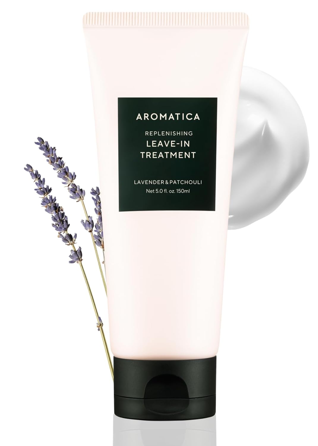 Aromatica Replenishing Leave-In Treatment Lavender & Patchouli 5.0Fl Oz/150Ml - Silicone-Free Leave In Conditioner For Damaged Hair & Heat Protection, No-Rinse Formula
