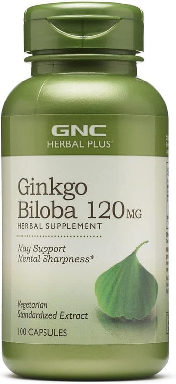 Gnc Herbal Plus Ginkgo Biloba 120Mg | Supports Mental Sharpness | Vegetarian | 100 Count