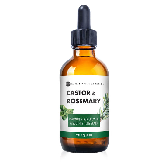 Kate Blanc Cosmetics Castor Oil With Rosemary For Hair Growth & Dry Scalp Relief (2Oz), And Scalp Massager To Promote Thicker Hair