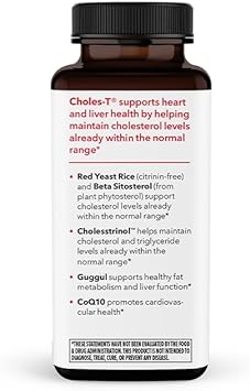 Life Seasons - Choles-T - Cholesterol Support Supplement - Promotes Healthy Heart & Liver Function - Maintains Normal Levels - Red Yeast Rice, CoQ10, Guggul & Phytosterols - 90 Capsules