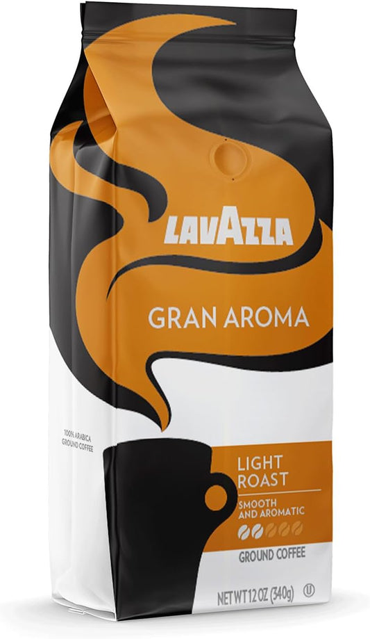 Lavazza Gran Aroma Ground Coffee Blend, Light Roast, 12 oz - Packaging May Vary