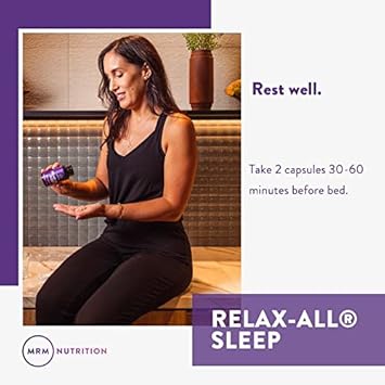 MRM Nutrition Relax-All ® Sleep | Helps You Fall Asleep | Restful + Restorative Sleep | with Melatonin + Ashwagandha| Good night sleep without feeling groggy | Vegan + Gluten Free | 30 servings : Health & Household