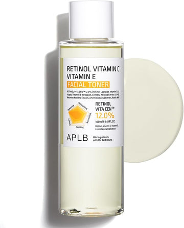 Aplb Retinol Vitamin C Vitamin E Facial Toner | Retinol Vita Cen™ 12.0% 5.41 Fl.Oz/Korean Skincare, Replenishing Moisture, Revitalize For Gentle And Improve Skin Texture Through Retinol