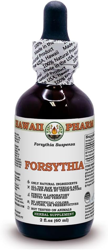 Forsythia - Your Natural Shield And Effective Protection, Alcohol-Free Liquid Extract, Organic Forsythia (Forsythia Suspensa) Dried Fruit Glycerite 2 Oz