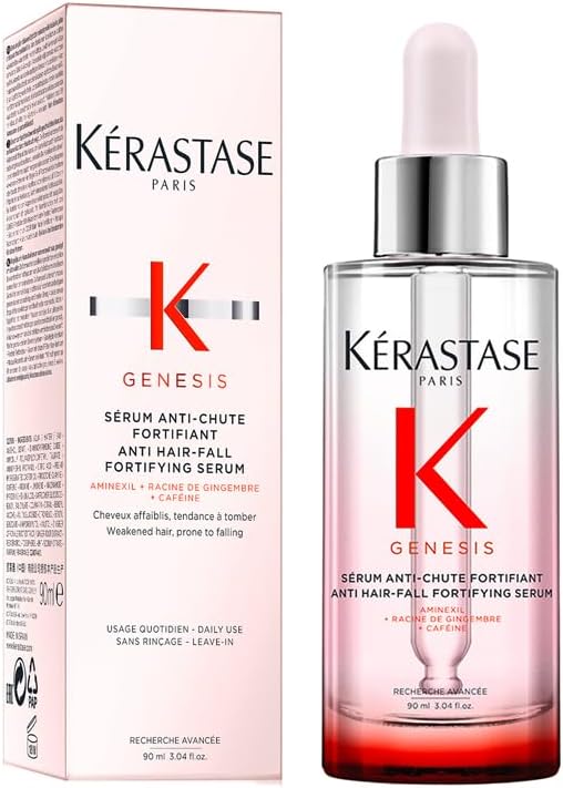 Kérastase Genesis Hair Serum, Nourishing & Fortifying Leave-In Conditioner, For Weakened Hair, With Ginger Root & Edelweiss Flower, Sérum Anti-Chute Fortifiant, 90 Ml