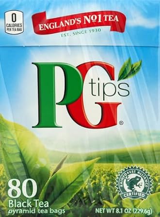 Pg Tips Premium Black Tea Non-Pyramid Bags, 80 Count