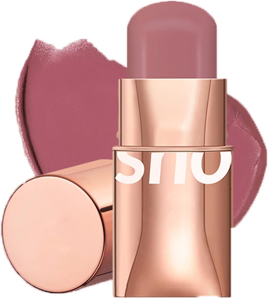 6Colors Lipstick Blush Stick 3-In-1 Eyes Cheek And Lip Tint Buildable Waterproof Lightweight Blush Stick Cream Blusher Makeup For Women(#01)