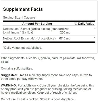 Swanson Stinging Nettles - Herbal Supplement Prostate Health & Urinary Tract Support - Natural Formula Supporting Respiratory Health & Fluid Balance - (120 Capsules)