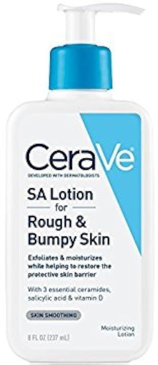 Cerave Sa Lotion For Rough & Bumpy Skin | Vitamin D, Hyaluronic Acid, Lactic Acid & Salicylic Acid Lotion | Fragrance Free & Allergy Tested | 8 Ounce