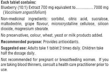 Bill Natural Wild Blueberry 90 Chewable Tablets (Two Bottles)
