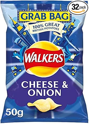 Walkers Cheese & Onion Flavoured Grab Bag Potato Crisps - 32 x 50g : Amazon.co.uk: Grocery