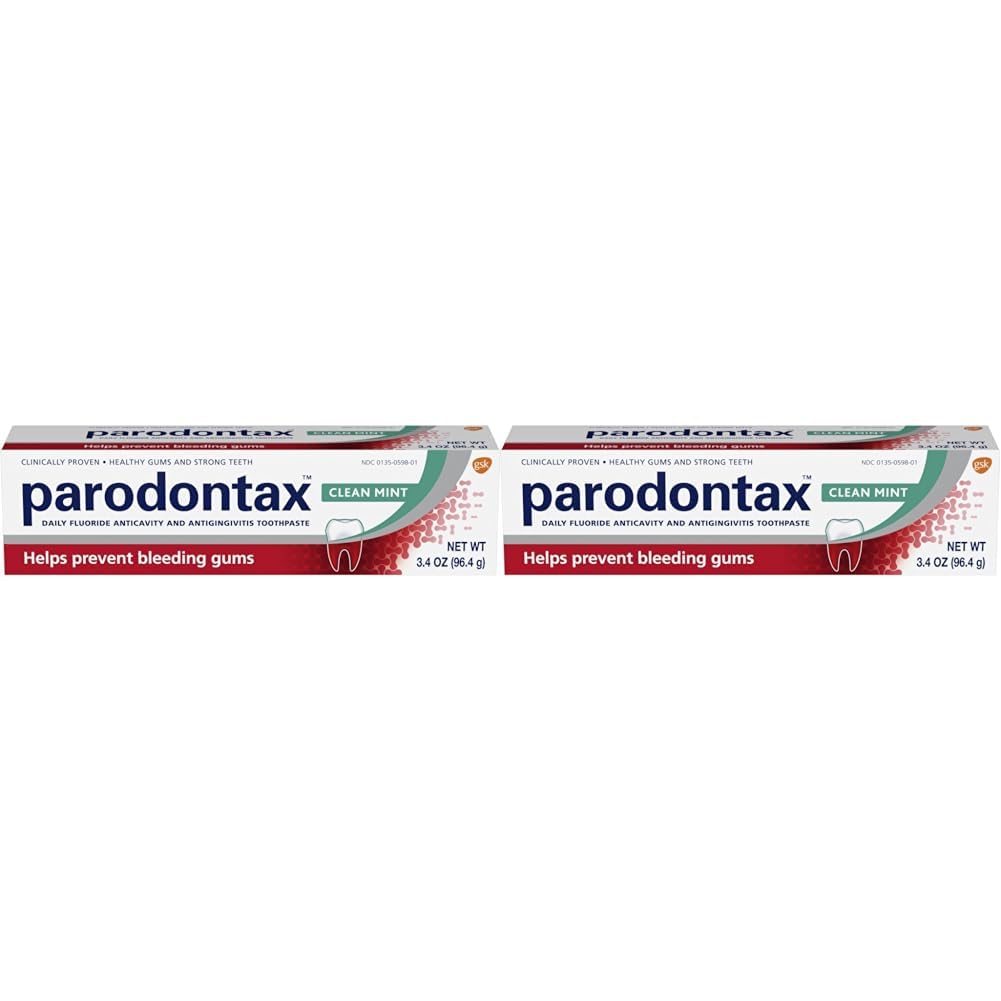 Parodontax Toothpaste for Bleeding Gums, Gingivitis Treatment and Cavity Prevention, Clean Mint - 3.4 Ounces (Pack of 2)