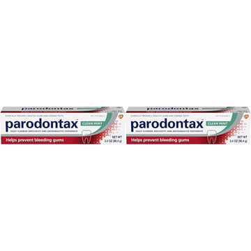 Parodontax Toothpaste for Bleeding Gums, Gingivitis Treatment and Cavity Prevention, Clean Mint - 3.4 Ounces (Pack of 2)