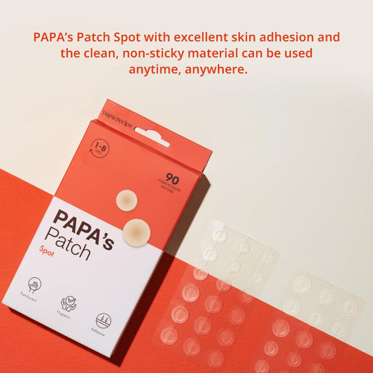 Papa Recipe Spot Patches, Hygienic Acne Patch (90 Pack) - Hydrocolloid Acne Pimple Patches For Face, Blemishes And Zits Absorbing Patch, Breakouts Spot Treatment For Skin Care, Invisible Pimple Patch