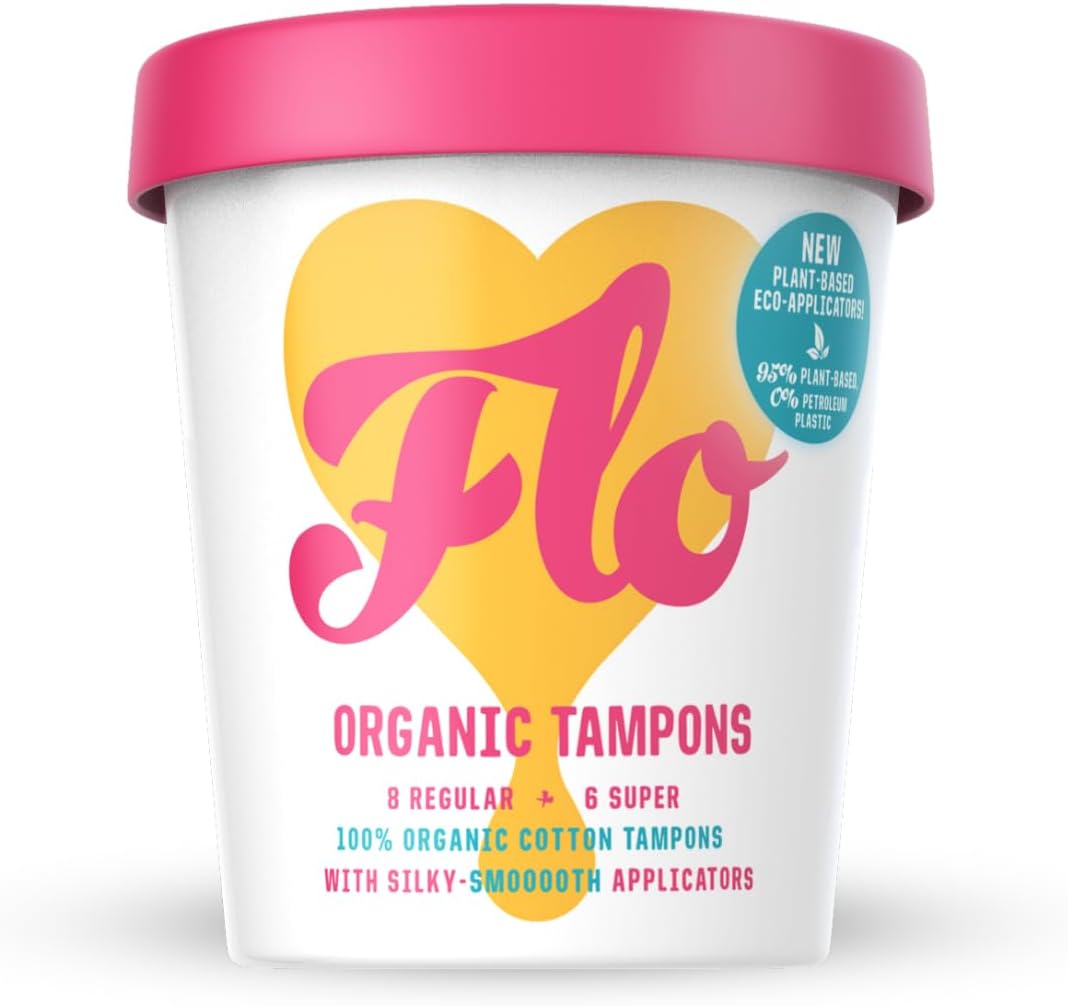 Flo Applicator Tampons, Made From Organic Cotton, Biodegradable, Regular And Super Combo Pack, 14 Count (Pack Of 1)