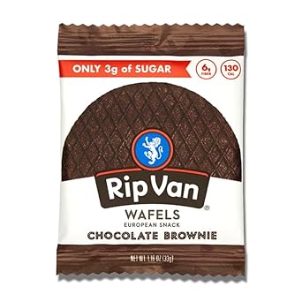 Rip Van Wafels Chocolate Brownie Stroopwafels - Healthy Snacks - Non Gmo Snack - Keto Friendly - Office Snacks - Low Sugar (3G) - Low Calorie Snack - 1.16 Ounce (Pack Of 12)