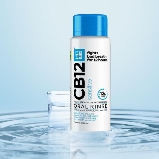 CB12 Sensitive: Fight Bad Breath for 12 Hours for Sensitive Teeth, Alcohol-Free, Soft Menthol Flavor, 250 ml
