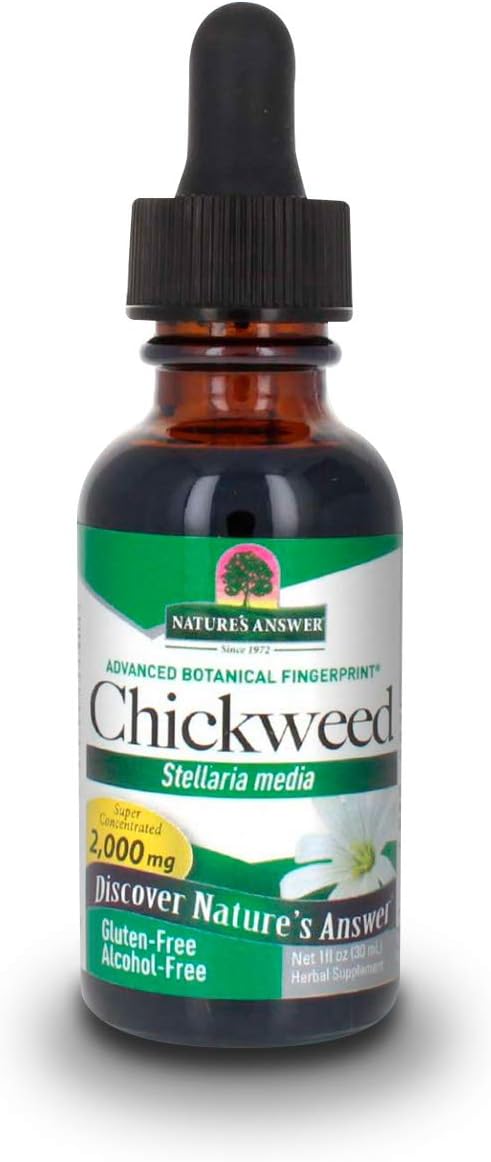 Nature'S Answer Alcohol-Free Chickweed Stelleria Media 2000Mg 1 Extract | Herbal Supplement | Promotes Digestion | Non Gmo, Kosher, Gluten Free , Vegan | Single Count