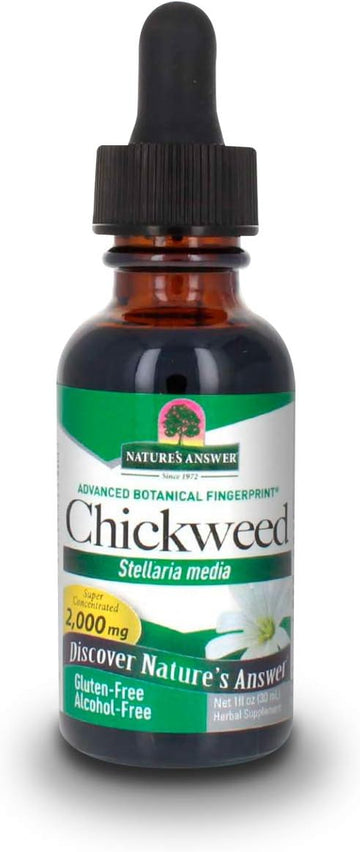 Nature'S Answer Alcohol-Free Chickweed Stelleria Media 2000Mg 1 Extract | Herbal Supplement | Promotes Digestion | Non Gmo, Kosher, Gluten Free , Vegan | Single Count
