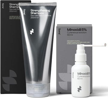 Sons Minoxidil 5% & Sons Hair Growth Shampoo. Hair Regrowth Treatment & Dht Blocker Head Wash With Caffeine And Hair Thickening, Anti-Dandruff Formula. 1 Month Supply. Made In Europe
