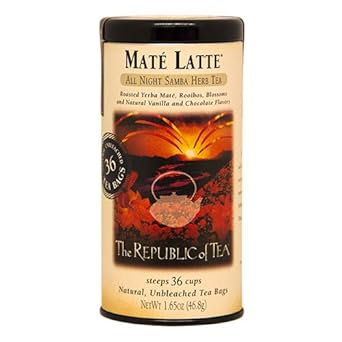 The Republic Of Tea Mate Latte Herbal Tea, 36 Tea Bag Tin