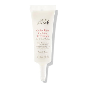 100% Pure Coffee Bean Caffeine Eye Cream Refresh & Hydrate Under Eye Treatment Reduce Puffiness, Dark Circles, Wrinkles With Green Tea, Rose Hip, Vitamin E - Youthful Vibrant Eyes - Vegan - .3 Oz
