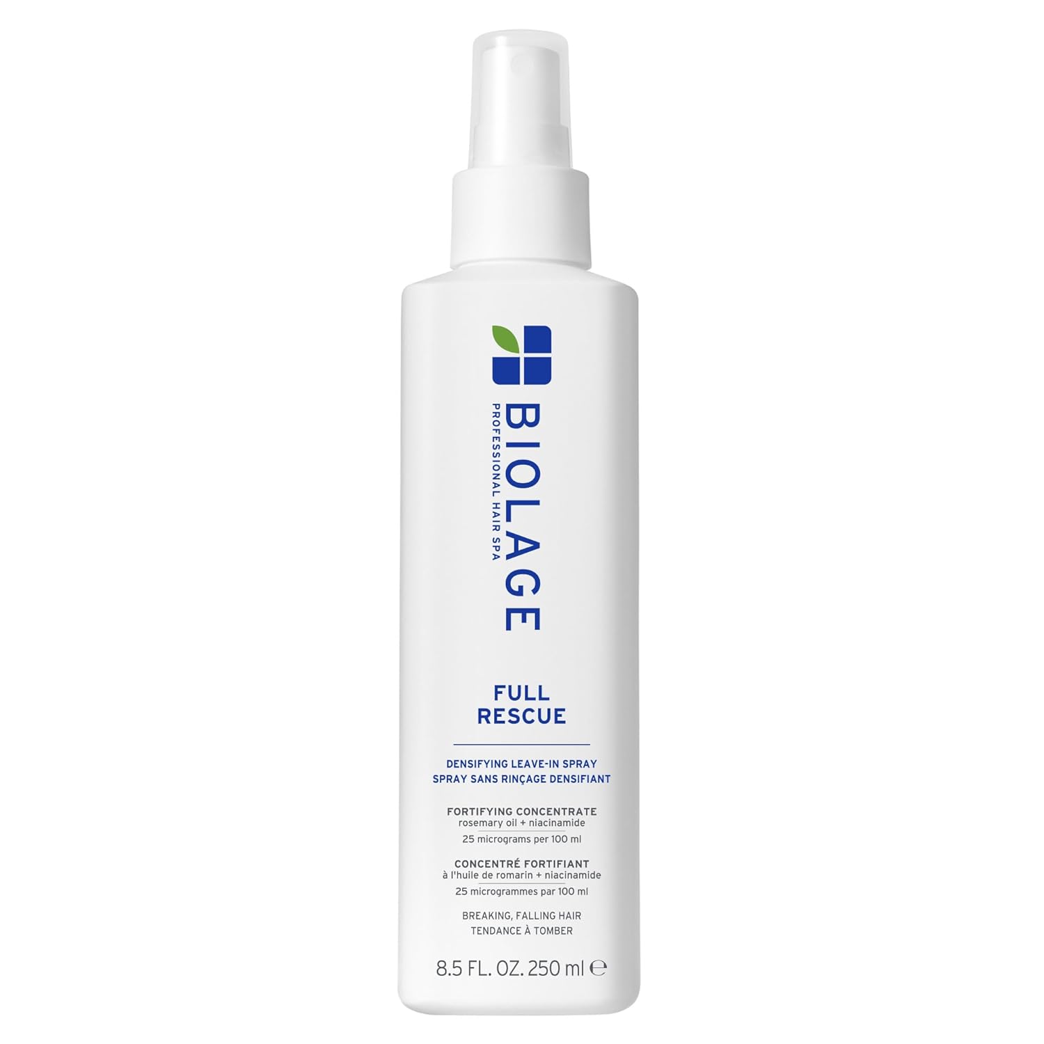 Biolage Full Rescue Densifying Leave-In Spray - Increases Hair Density, Controls Flyaways, Detangles, For Thinning Hair, Rosemary Oil & Niacinamide, Vegan & Cruelty-Free, 8.4 Fl Oz