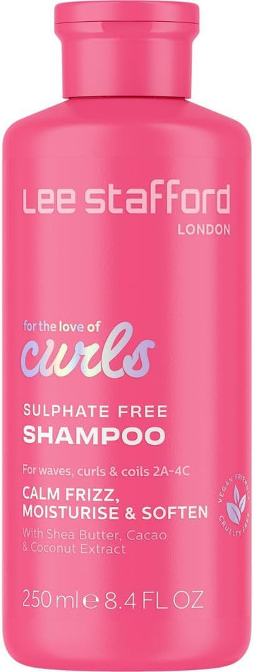 Lee Stafford Wavy, Curly, & Coily Shampoo | For The Love Of Curls - Daily Cleanser For 2A To 4C Hair, Anti Frizz, Moisturising, Adds High Gloss Shine To Smooth Defined Curls, Lightweight, 250 Ml
