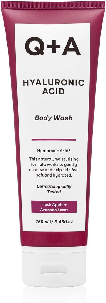 Q+A Hyaluronic Acid Body Wash (250Ml), Nourishing Body Care, Sensitive Shower Gel, Gel Cleanser For Sensitive Skin, Deep Moisture With Saccharide Isomerate, Fresh Apple & Avocado Scent