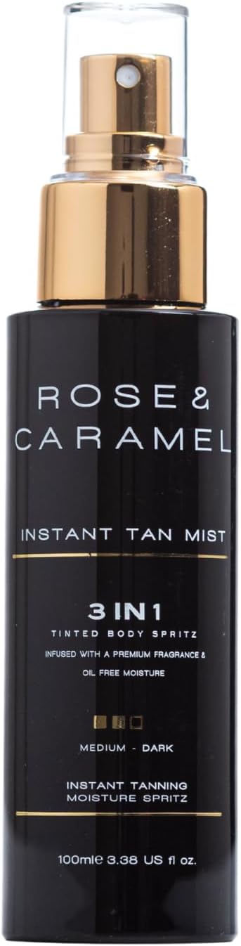 Rose & Caramel Skinstant Instant Tanning Spray, Bronzed, Wash Off, Hydrating One Day Tan