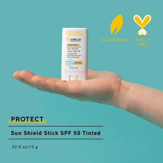MyCHELLE Sun Shield Stick SPF 50 Tinted - Mineral Reef Safe Sunscreen for Face