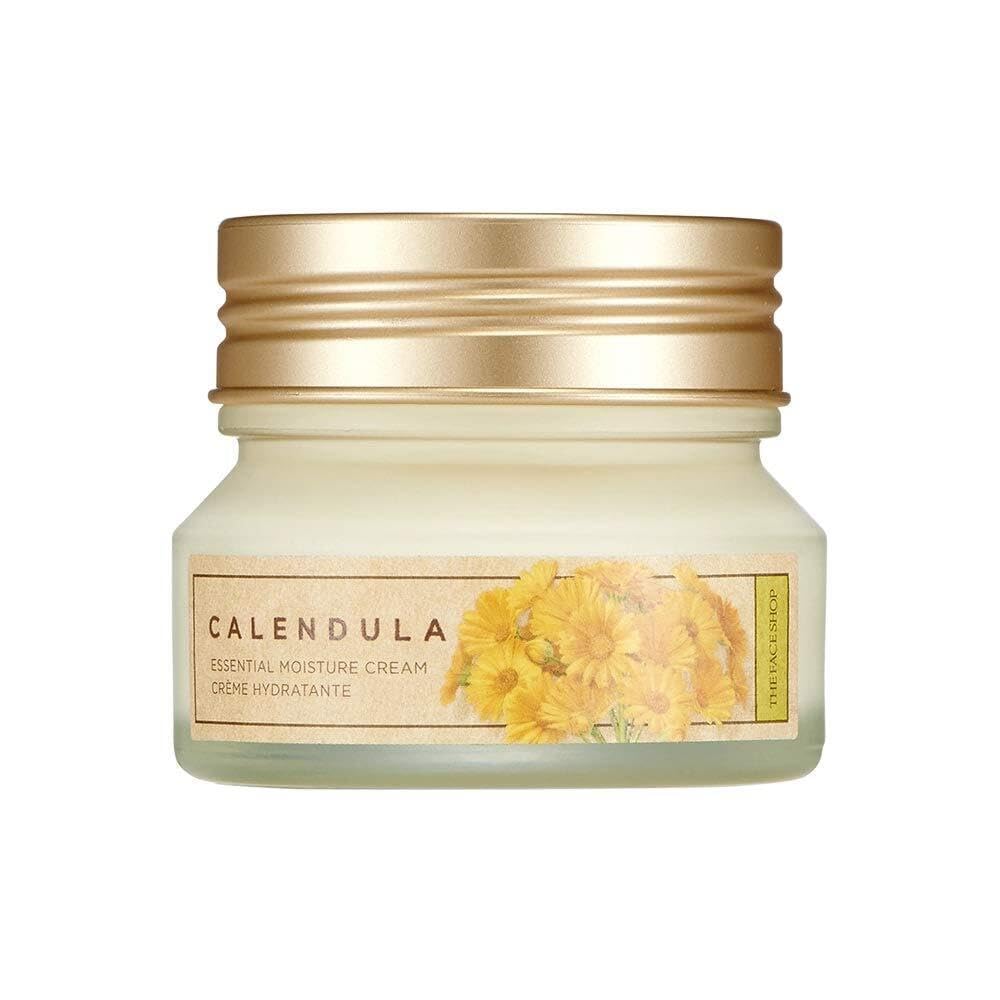 The Face Shop Calendula Essential Moisture Cream | Intensive Hydrating Cream For Instant Moisturizing Replenishment | Regulates Skin Oil Scretion | Dry,Rough & Sensitive Skin | 1.69 Fl. Oz,K-Beauty