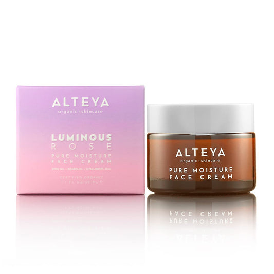 Alteya Organics Luminous Rose Pure Moisture Face Cream 50 Ml - Natrue Certified Organic 100% Pure Natural, Lightweight Hydration, All Skin Types