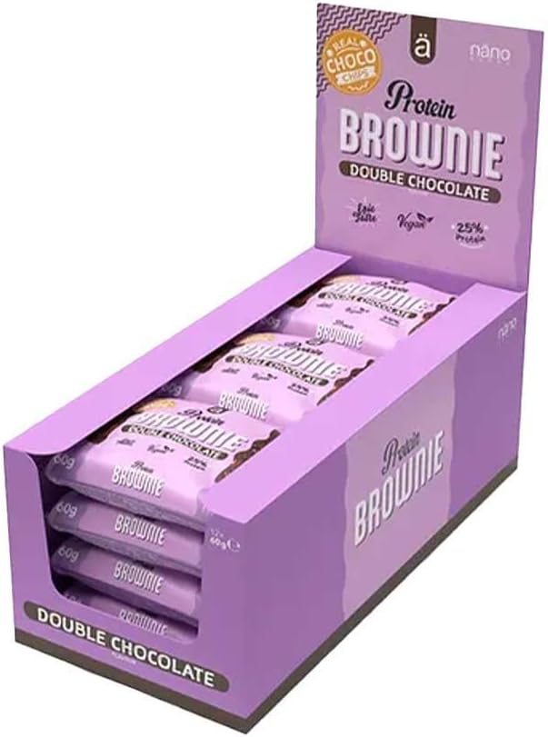 Nanosupps Protein Brownie (12X60G) Double Chocolate - Bars - Protein Bars