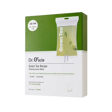 Dr.Oracle Green Tea Recipe Calming Green Mask, Camellia Sinensis Leaf, Special K-Beauty Face Care, 250Ml (8.4 Fl. Oz.), 1 Box - 10 Sheets