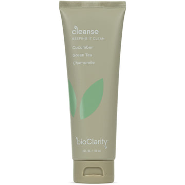 Bioclarity Face Cleanser | 100% Vegan, Gentle Wash With Cucumber, Green Tea, And Chamomile, For Sensitive Oily Skin. Natural Ingredients (4 Fl Oz)