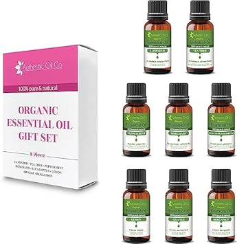 8 Piece Organic 10ml Essential Oil Gift Set 1 Pure and Natural Oils Aromatherapy Diffuser, Cosmetics : Amazon.co.uk: Beauty