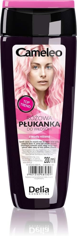 Cameleo - Pink Hair Toner With Rose Water, No Yellow Shades, Tones, Semi Permanent Hair Dye - Blonde, Grey Hair - Colour & Care - Paraben Free | 200Ml