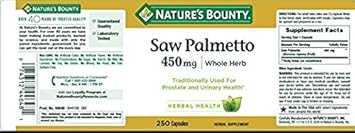 Nature's Bounty Saw Palmetto 450 mg Capsules 250 ea (Pack of 2) : Health & Household